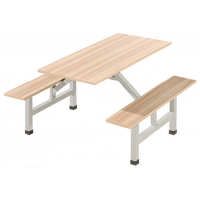 萬昌家具：四人位木板條凳餐桌W-33#