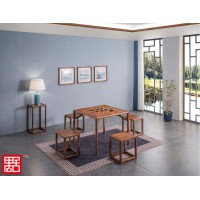 禺舍禪意新中式民宿家具：白蠟木八仙桌