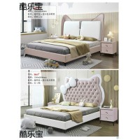 青少年兒童床家具，超纖皮+進口松木框架兒童床，卡通兒童床廠家，酷樂寶家具