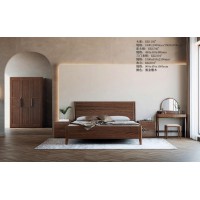 艾美儷家可可西里現代極簡黑金檀木家具：大床KK1102#