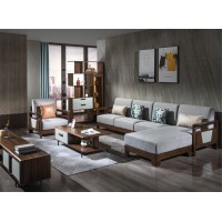 木來客現(xiàn)代輕奢極簡黑胡桃木家具：6W01#轉(zhuǎn)角沙發(fā)