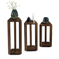 木來客現(xiàn)代輕奢極簡黑胡桃木家具：8V01#高花架、8V02#中花架、8V03#低花架