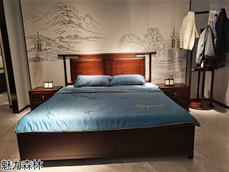 魅力森林 “和氣”新中式風格烏金木家具展廳實拍