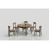 天倫雅樂(lè)現(xiàn)代極簡(jiǎn)南美黑胡桃木家具： CT108跳臺(tái)、CY102餐椅