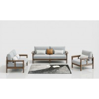 天倫雅樂現代極簡南美黑胡桃木家具： SF103沙發1+2+3