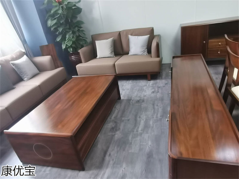 康優(yōu)寶輕奢新中式胡桃木家具工廠展廳實(shí)拍