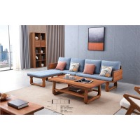 安德穩(wěn)南美胡桃木木蠟油原木家具：轉(zhuǎn)角沙發(fā)L988#