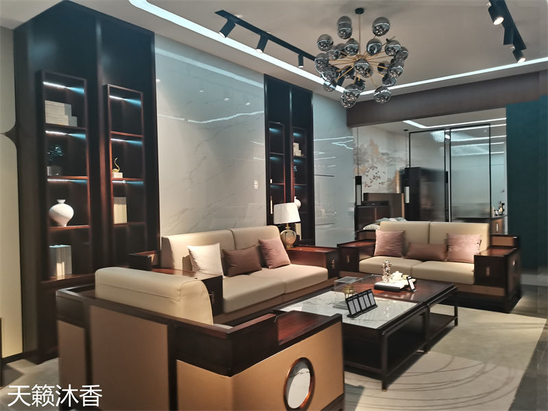 世紀(jì)豪軒·天籟沐香 蘭亭韻-悅系列時尚輕奢新中式風(fēng)格愛里古夷蘇木家具展廳實拍