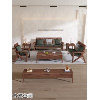 木匠空間家具，南康胡桃木家具，江西現代簡約實木家具，胡桃色實木套房生產廠家