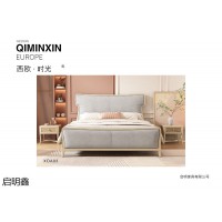 啟明鑫簡(jiǎn)奢家具，南康櫸木家具，簡(jiǎn)歐家具，香檳色歐式簡(jiǎn)奢套房，江西啟明家具廠家