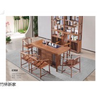 竹林新家現(xiàn)代中式茶室家具，南康實(shí)木茶臺(tái)，江西虎斑木、烏金木茶臺(tái)茶桌生產(chǎn)廠(chǎng)家