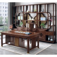 衛(wèi)府里新中式烏金木SZ602書(shū)桌、WZY626主椅、BGJ626博古架